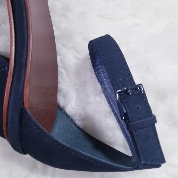 Tory Burch suede Blue Chunky Heels Shoes. Size 8.5 NWOT!!! - Picture 13 of 13